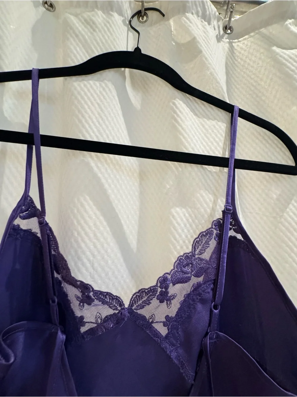 Victoria's Secret Purple Satin Lace-Trim Chemise